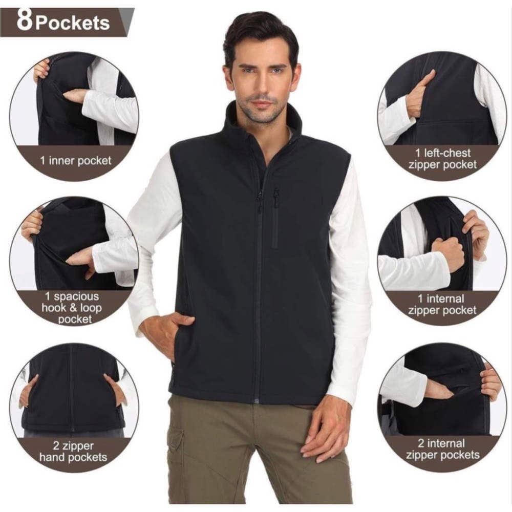 ❗️FINAL❗️ 🆕 MIER Softshell Windproof Lightweight Vest S - Picture 3 of 6
